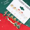 6 Paar Damen Weihnachts-Serie Ohrringe mit Weihnachtsmann Zirkonmuster Modische und niedliche Cartoon Legierung Ohrringe Accessoires
