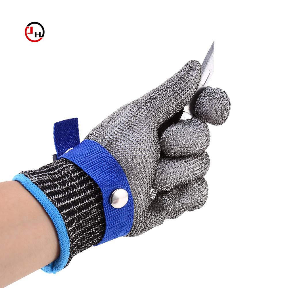 Cut Resistant Stainless Steel Anti-Slip Silvery Work Gloves Grade 5 for Personal Care