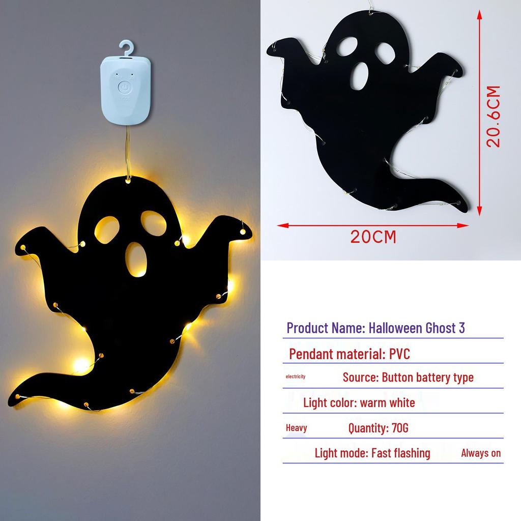 Halloween Pumpkin Ghost Hanging Lights for Indoor Wall & Window Decoration