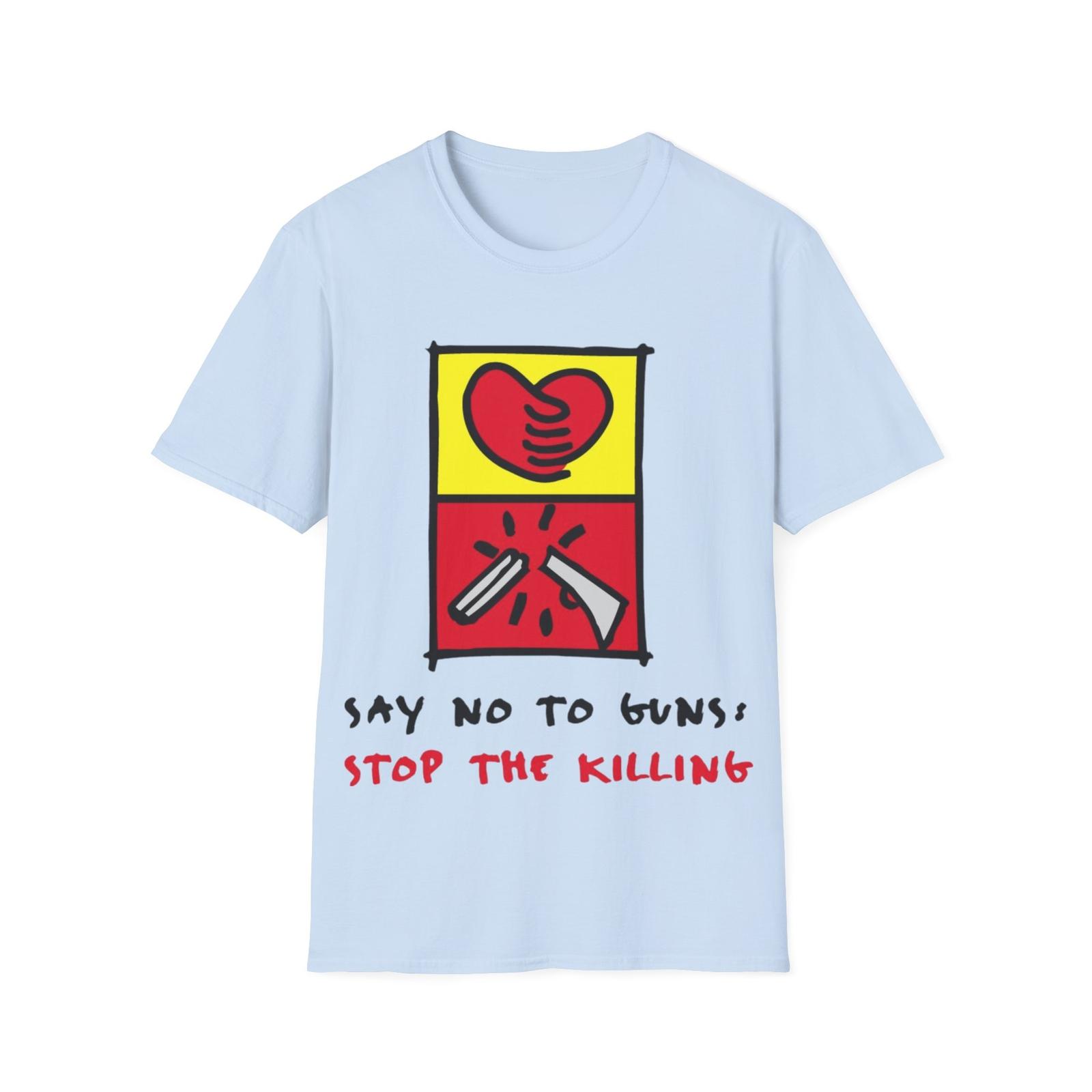Unisex Soft Cotton T-Shirt. Say No To Gun XXXXL