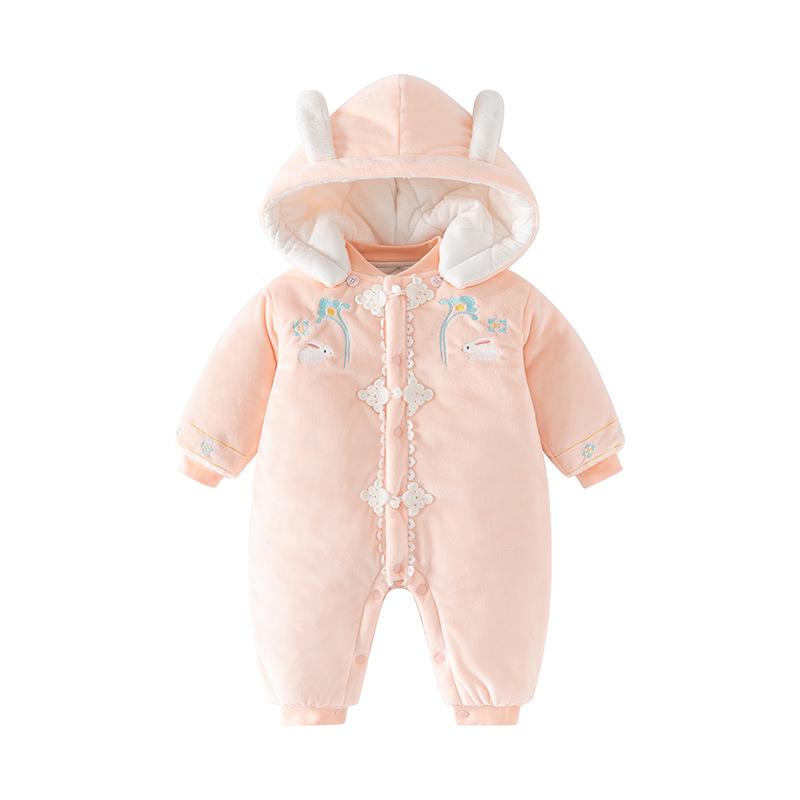 

Infant Girl Winter Jumpsuit - Thick Warm Cotton Outerwear for Newborns 80 cm