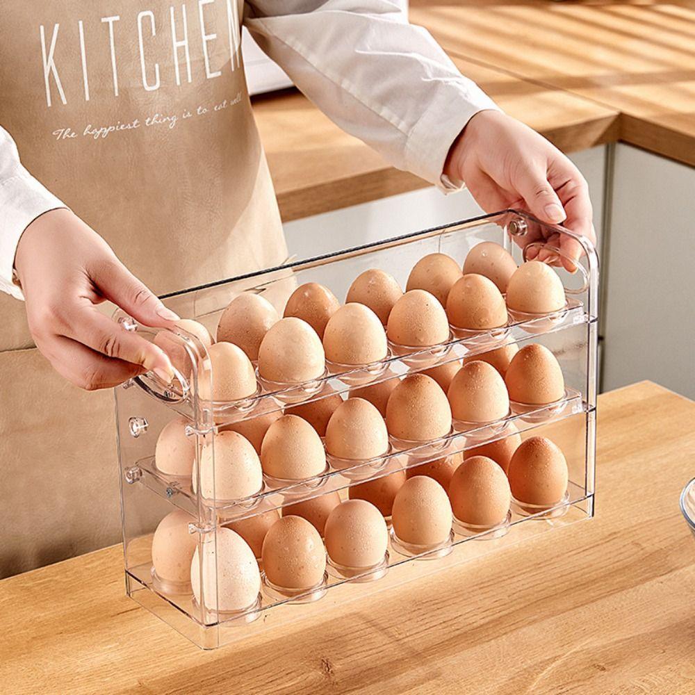 

Large Capacity Egg Container Fresh-Keeping Egg Holder Support Durable Egg Storage Box Kitchen зелений