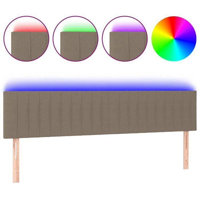 VidaXL Tête de Lit à LED Meuble de Chambre à Coucher Accessoire de Lit Double Tête de Cadre de Lit Intérieur Taupe 3121860