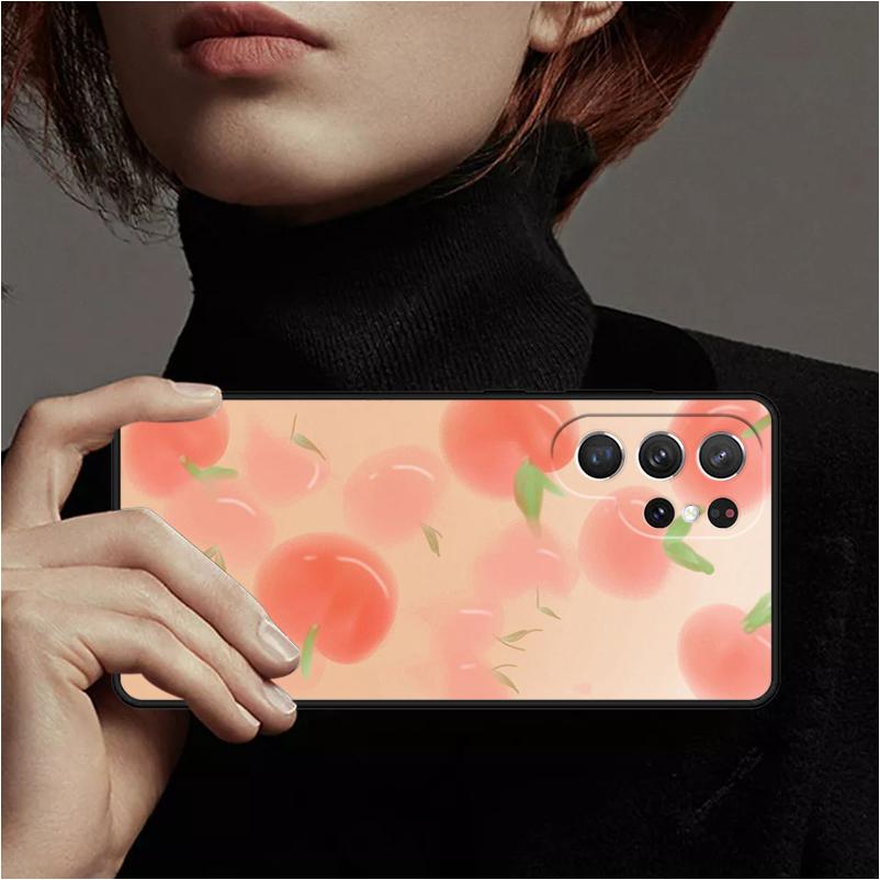 Pink Peaches Aesthetic Phone Case Cover Coque For Samsung Galaxy S24 Ultra 23 S22 Plus S21 FE S20 Note 10 Pro Note 20 lite