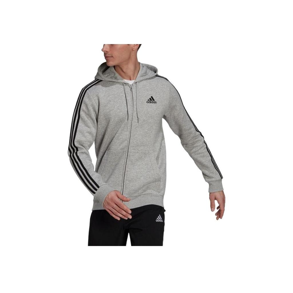 adidas Logo Kurtka z Kapturem Rozpinana Długi Rękaw Męska Kurtka Szara HB0041