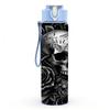 1PC Dark Rose Skull Gothic Vintage Art 750ml Color Plastic Sports Water Bottle Leakproof Flip Straw Lid Suitable for Sports Office Home Use