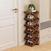 Wooden Folding Shoe Rack No Assembly 2/3/4/5/6/7 Tiers Bamboo Corner Shoe Rack Hallway Entryway Small Space Shoe Organizer Shelf