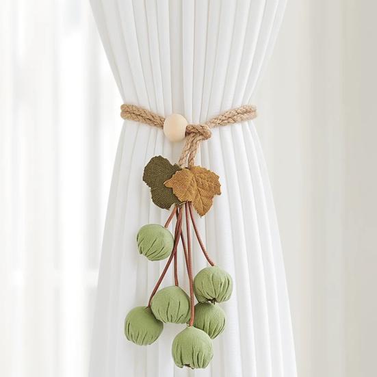 Yousheng 2Pcs Curtain Tie Pumpkin Decor No-Drill Installation Decorative Curtain Holders Living Room Bedroom Balcony Curtain Tiebacks