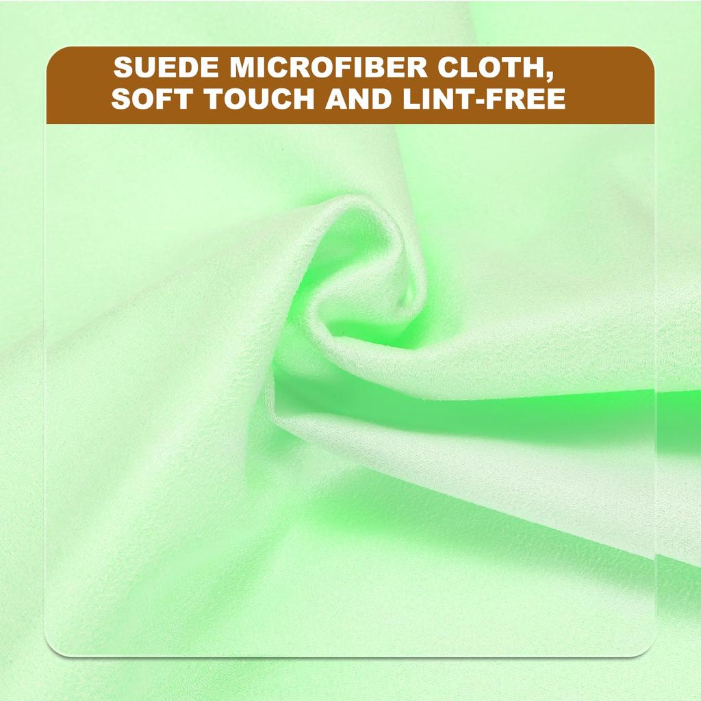 uxcell 30x30cm Large Microfiber Guitar Polish Cleaning Soft and for Cymbal for and Other Instruments 4-Pack Cloths, Thick, Cleaner, Green, Violin,