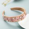 Pastellfarbenes Kristall-Splitstein-Haarband Glitzernder Strass-Haarreif Barocke Perlen Hochzeitsfeier Abschlussball Haar-Accessoire