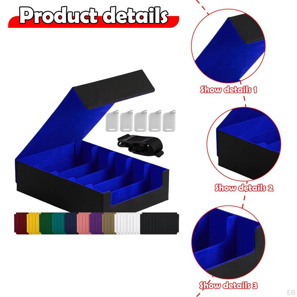 Card Deck Box Container 3800+ Capacity for Game Cards Large with 24 Dividers and 5
