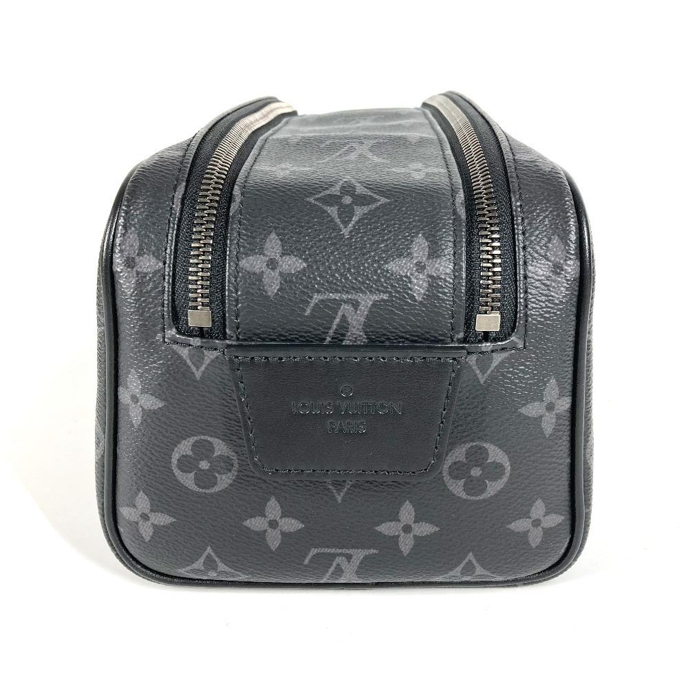 Louis Vuitton M46354 MonogramEclipse Dopp-kit Clutch Pouch Hand Bag Black Unused