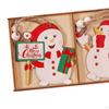 9 Pieces Christmas Wooden Hanging Ornaments Decoration with Holes Pendant Craft for Wall
