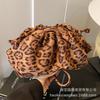 Suede Leopard Print Bag Women's Autumn and Winter 2025 New Niche Matte Retro Shoulder Messenger Bag Pleated Cloud Bag