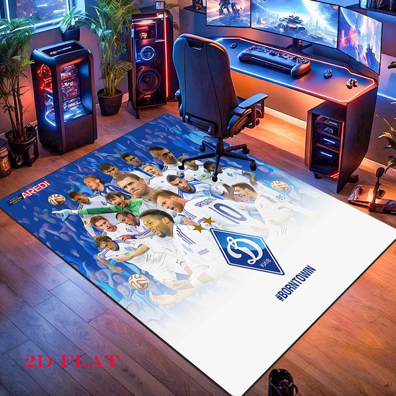 FC Dynamo Kiew Teppich für Wohnzimmer Schlafzimmer Zuhause Sofa Dekoration, Kinder Spielrutschfeste Bodenmatte