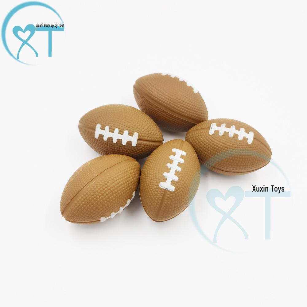 4cm Spray-Painted PU Foam Mini Rugby Ball for Stress Relief