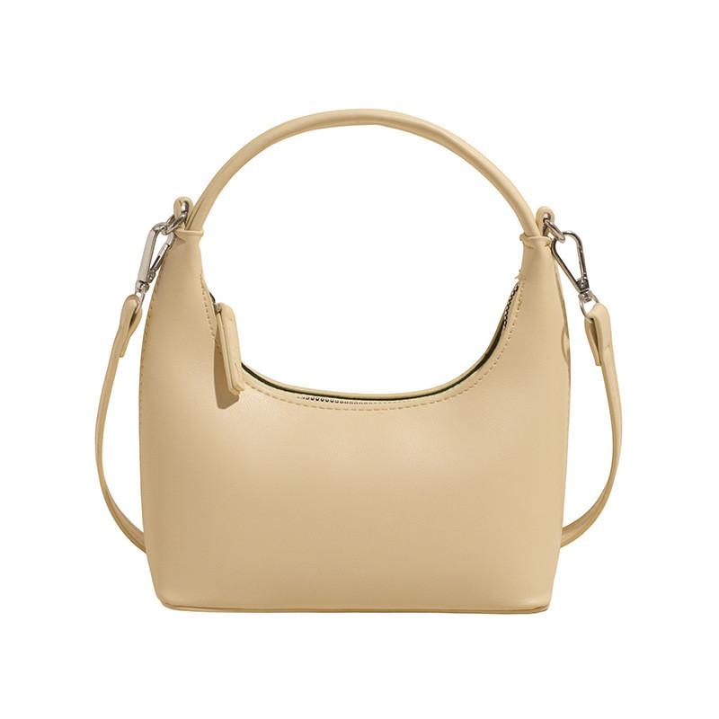 Pu Moon Shape Handbag For Women Summer Casual Fashion Purse With Zipper Closure