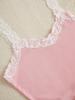 European & American Ribbed Lace Camisole Pajama Set - Includes Top, Shorts, and Pants