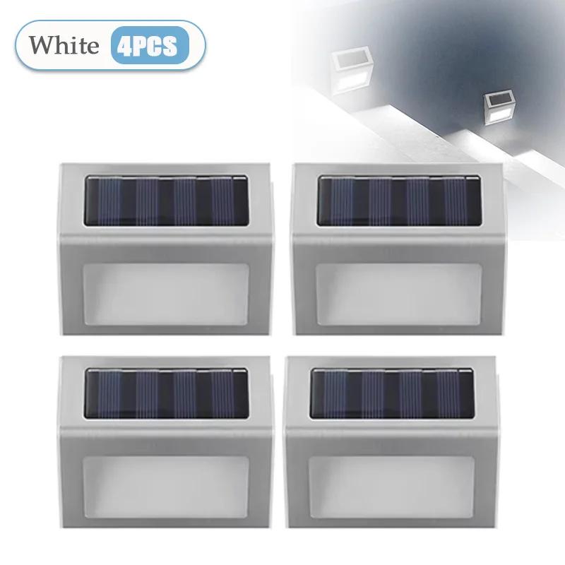 1-8PCS Solar Stainless Steel Step Light Waterproof Anti-corrosion and Environmental Protection Wall Light for Garden Fence Wall