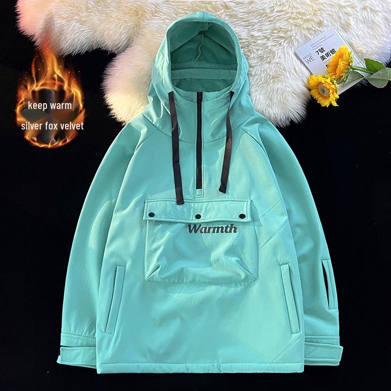 

Унисекс Уличная одежда Водонепроницаемое Худи для Сноуборда и Лыж: Куртка из флиса Silver Fox с утеплителем, больших размеров, для мужчин и женщин L мятный зеленый