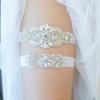 SLBRIDAL Sexy Spitze Blume Kristall Strasssteine Perlen Braut Strumpfband Gürtel Hochzeit Oberschenkel Bein Strumpfband Ring für Frauen/Weiblich/Braut