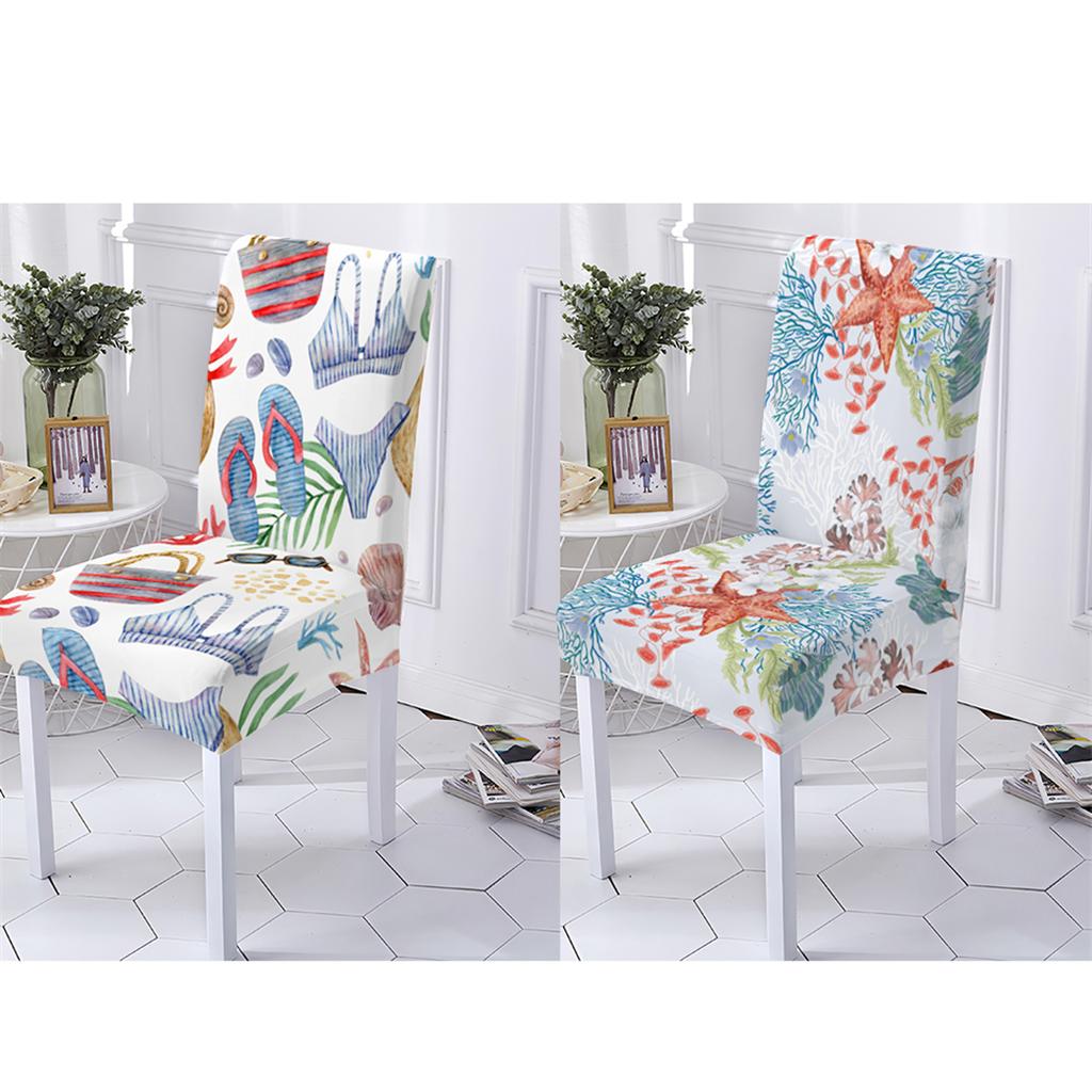 Bürostuhlbezug im Ozean-Tier-Stil, Stretch-Stühle, Küchenstuhlbezug, Pflanzenkorallenmuster, Stuhlbezug für Zuhause