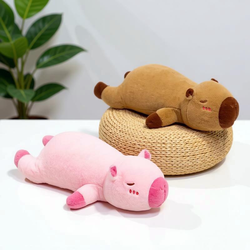 Flauschiges Capybara Langes Kissen Kawaii Capybara Maus Plüschtier Weiches Wasserschwein Tier Stofftier Kindergeburtstagsgeschenke