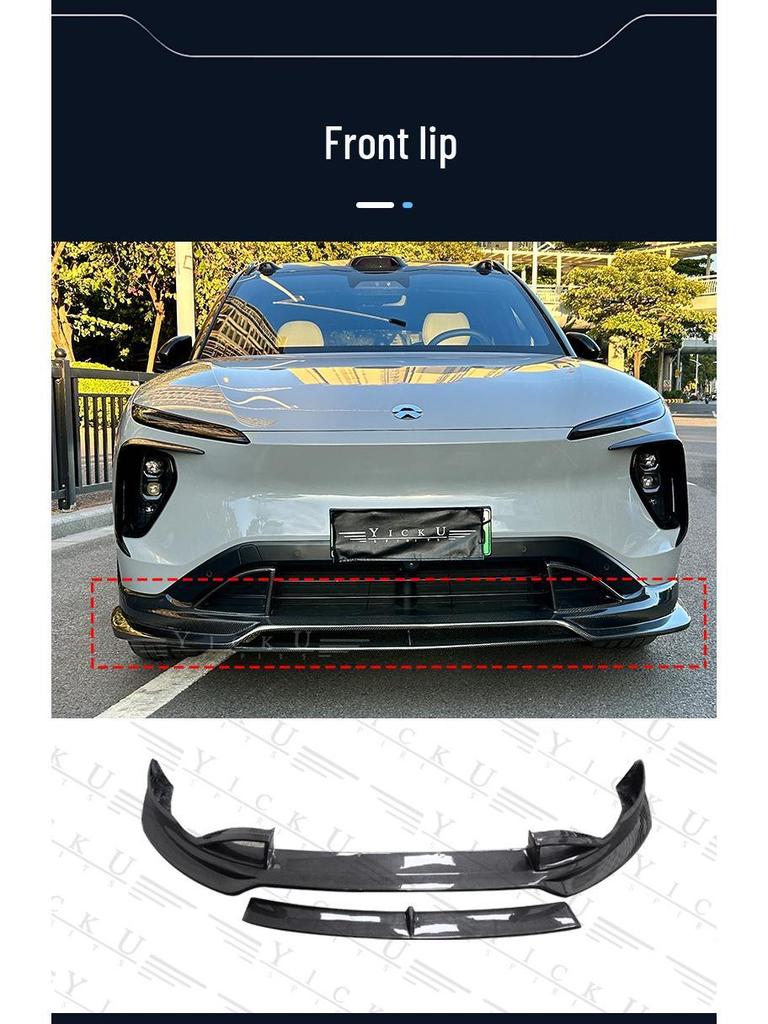 Nio ES6 23-24 Carbon Fiber Body Kit: Front Lip, Rear Lip, Side Skirts, Tail Wing, Wind Deflector, Top Wing.