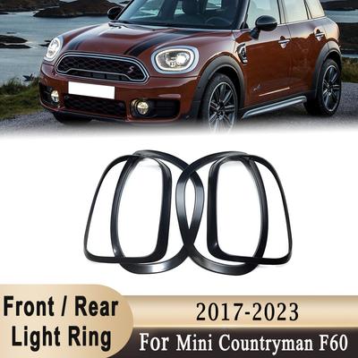 1 Pair Headlight / Tail Lights Shell Cover Ring Decoration Trim Sticker for MINI Countryman Cooper F60 One JCW 2017-
