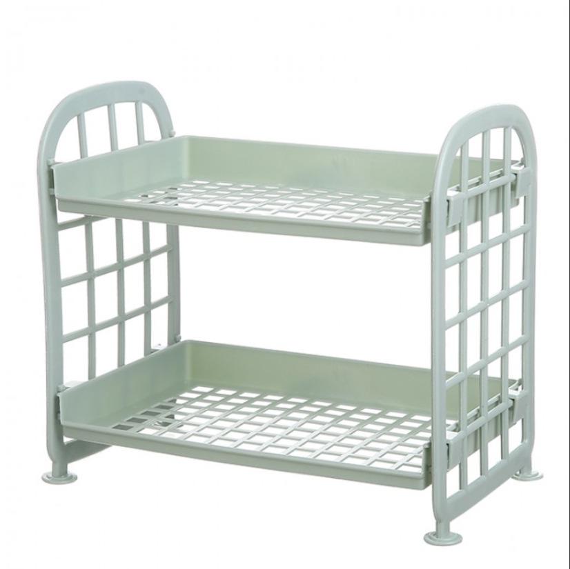 

Двухъярусная пластиковая полка для хранения для кухни и ванной комнаты
