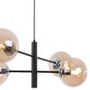 Vicenza Black-Chrome Hanging Lamp 4-Flat Honey Lampshade E14