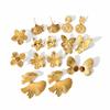 Retro Gold Stainless Steel Butterfly Flower Earrings