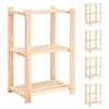 VidaXL 3-Tier Storage Shelves 5 Pcs 60x38x90 Cm Pine 150 Kg