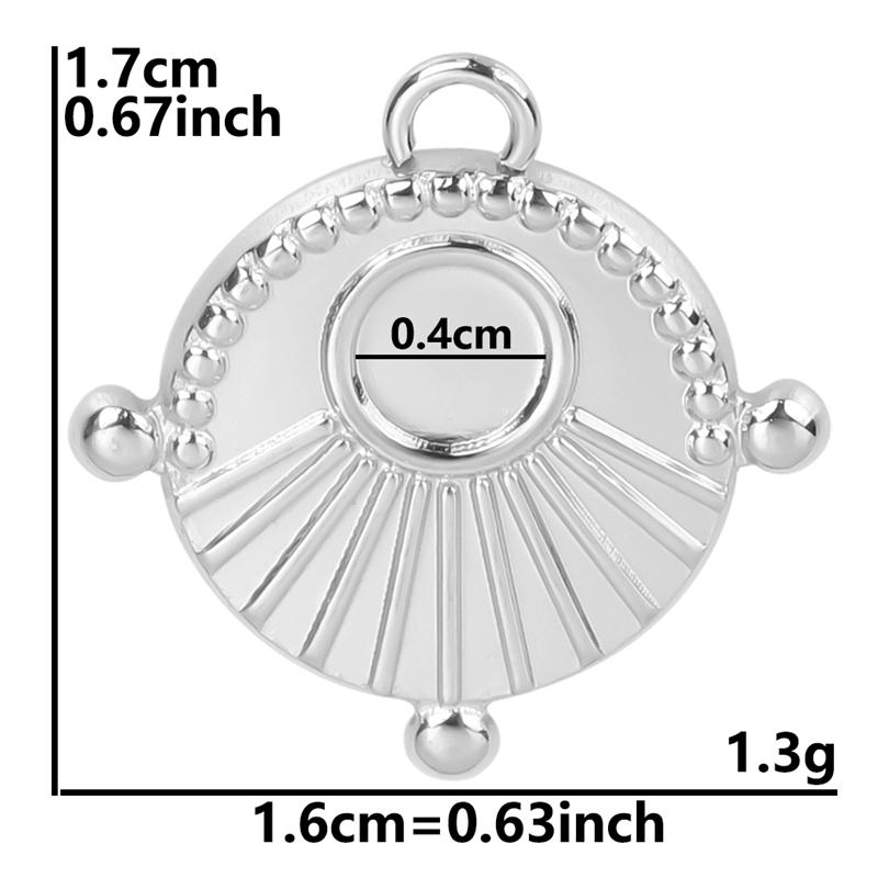 5pcs Silver Color Sun Pendant Jewelry Making Supplies Titanium Stainless Steel Charms Bulk Vintage DIY Women Men Charm Material