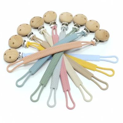 Baby Silikon Schnullerkette Clip Beißring Kette BPA Frei Tragbar Schnullerhalter Beißspielzeug Baby Zubehör Geschenke Regenbogen