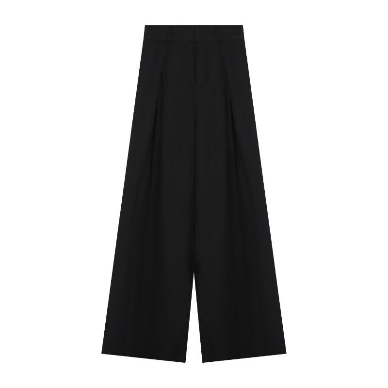 Kumikumi Autumn High Waist Black Loose Suit Pants