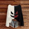 Women's Long Sleeve Halloween Print Crewneck Knit Pullover Sweater for Casual Daily Wear