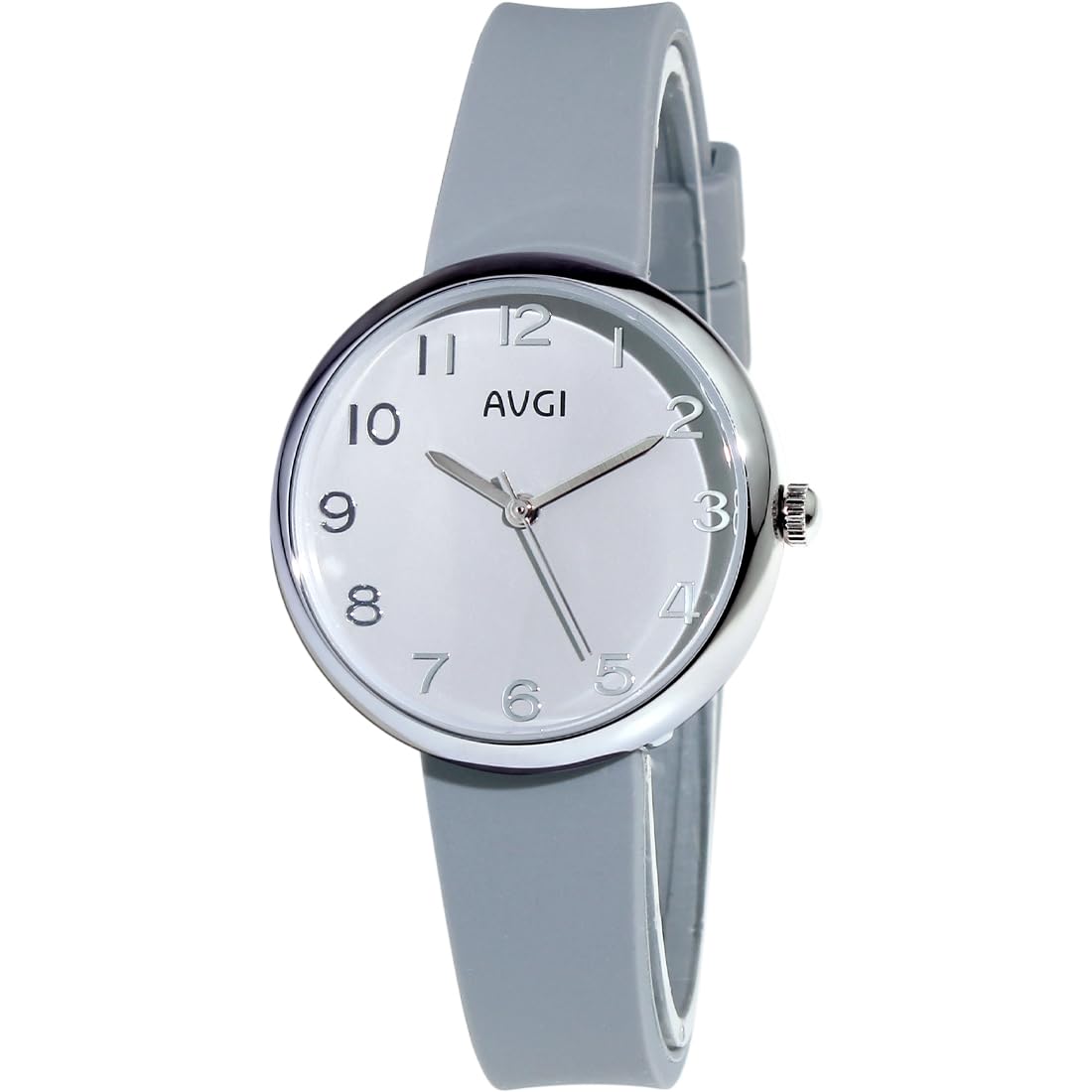

AVGI Women s Watch Waterproof Simple Rubber Strap Leather Belt Gray