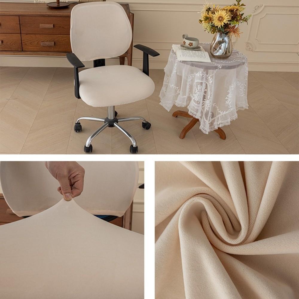 2pcs Set New Stretch Elastic Computer Chair Cover Breathable Washable Office Chair Slipcover Velvet Seat Slipcover Universal Fit