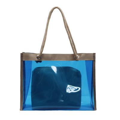 PVC Frühling und Sommer Transparent Großraumtasche Jelly Ein-Schulter Große Tasche Stilvolle Tragetasche