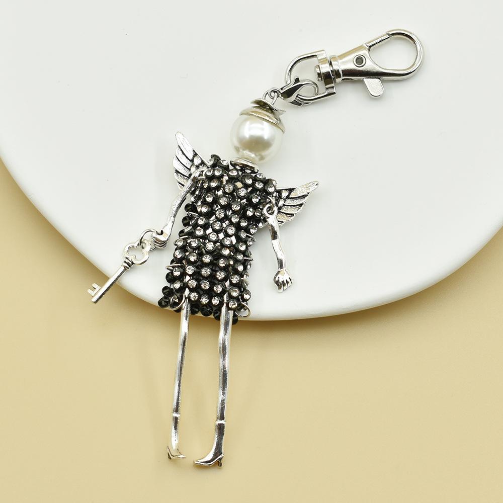 

Cute Cartoon Character Angel Doll Imitation Pearl Key Chains for Men Women Mobile Phone Chain Bag Pendant Creative Jewelry Gifts