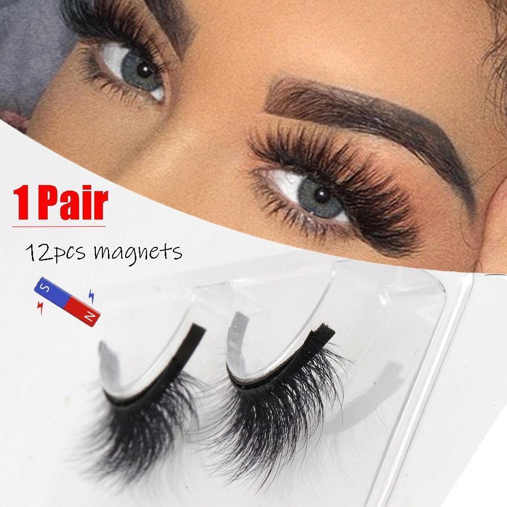 

Wispy Fluffy Fake Eyelashes Easy to Wear Eye Makeup Tools Magnetic Eyelashes for Eyelash Extension