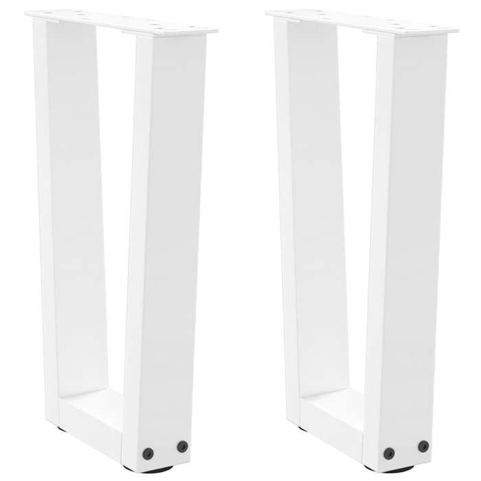 VidaXL V-shaped Coffee Table Legs, 2 Pieces, White, 38 X (42-43,3) Cm, Steel 4012625