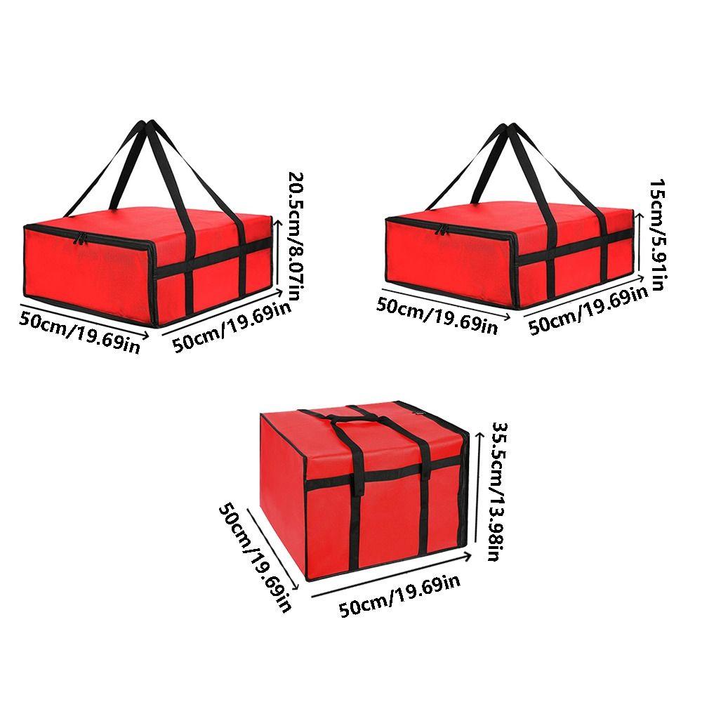 Dual Zippers Pizza Carrier Bag Fully Insulated Food Delivery Bag  Travel Picnic