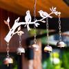 Perching Bird Hanging Wind Chime Weather-proof Vintage Metal Wind Bell Outdoor Garden Patio Hanging Wind Bell Decoration Ornament