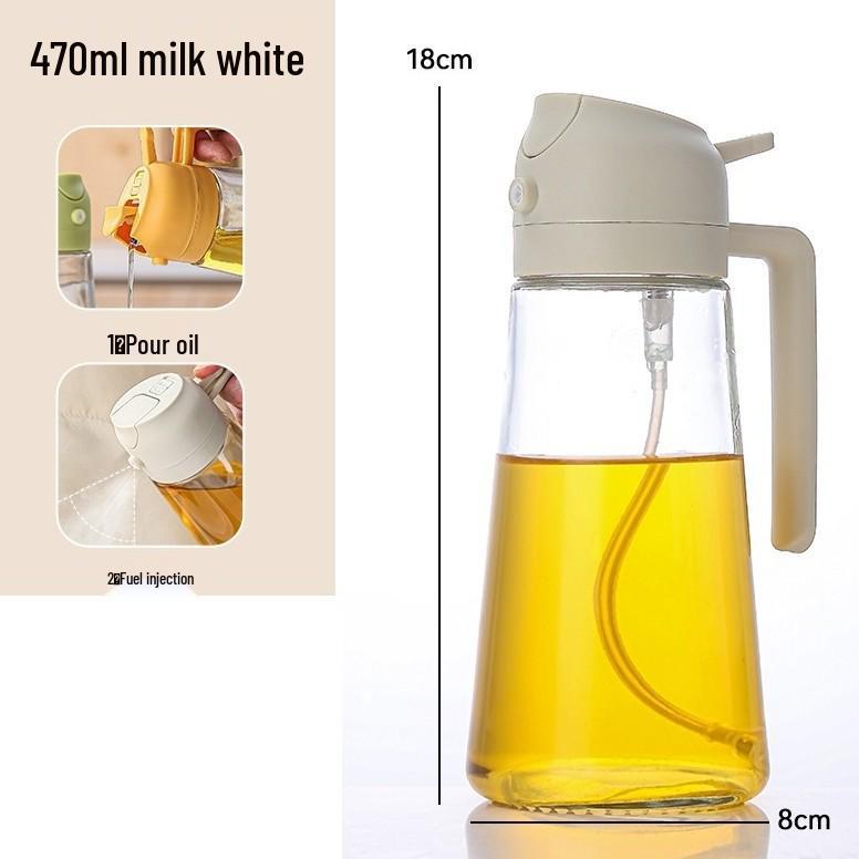 Leak-Proof Dual-Use Glass Oil Spray Bottle for Kitchen