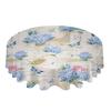 Spring Hydrangea Flower Dragonfly Vintage Round Tablecloth Waterproof Table Cover For Wedding Party Decor Dining Table Cover