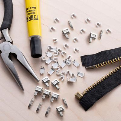 Metal Zipper Stop Repair Kit Zipper Pulls Professional Top/Bottom Stops  Zipper Hardware