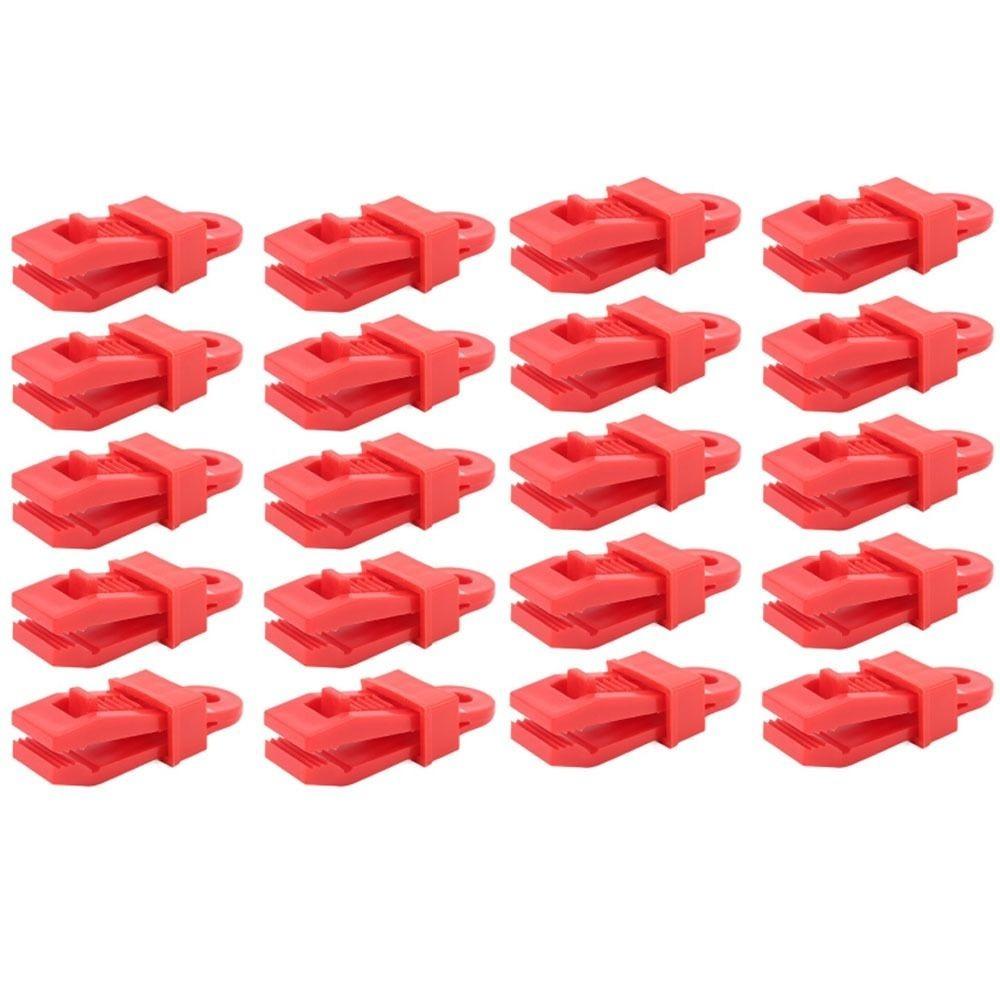 20 Pcs Windproof Awning Tarp Clamps PP Tent Clamps Durable Tarp Clamps Banners красный