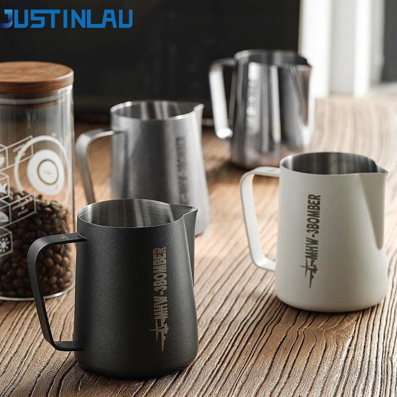JUSTINLAU 450/600ML Milk Foam Cup Stainless Steel Milk Frothing Pitcher Espresso Spouted Latte Art Cup Home Coffee Accessories